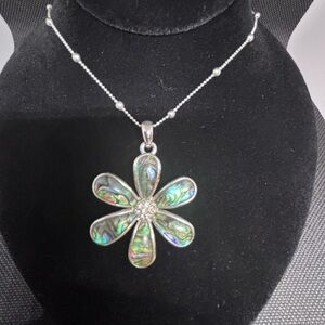 Lia Sophia Abalone Flower Necklace
